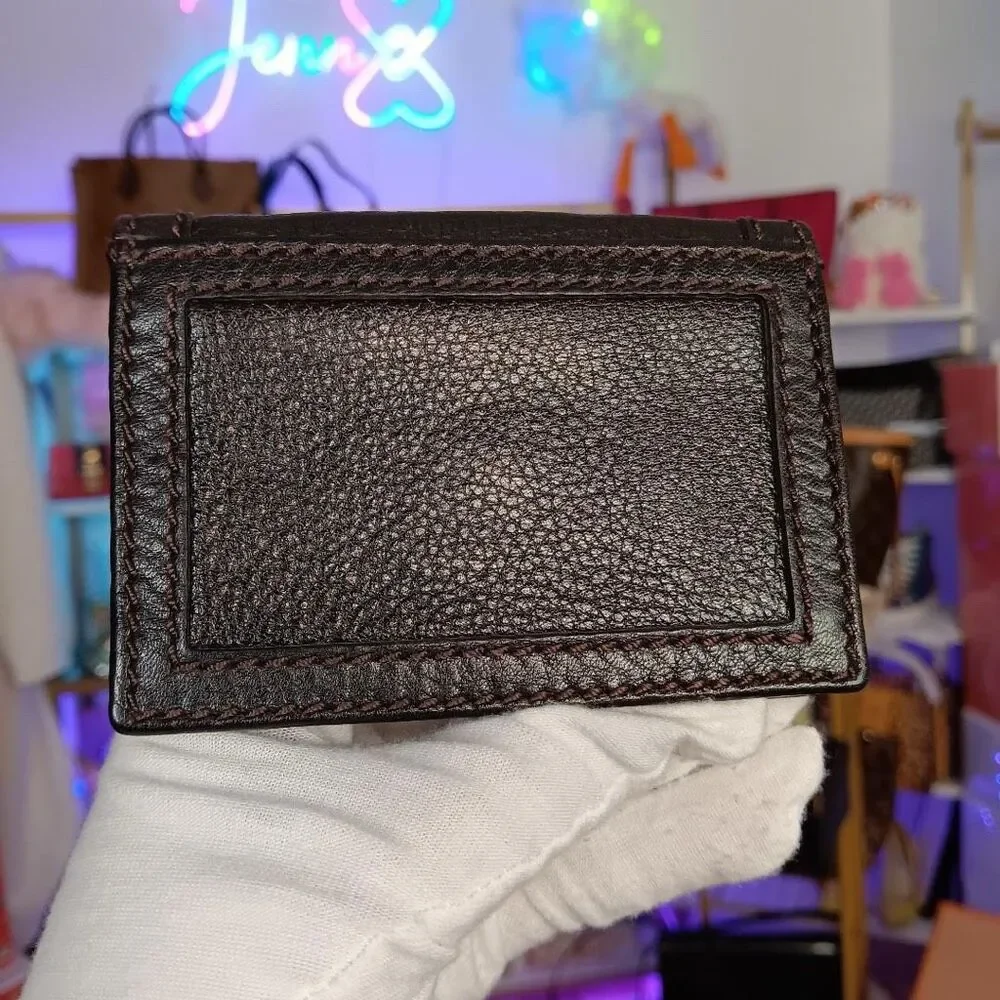 Burberry Vintage Dark Brown Leather Card Holder